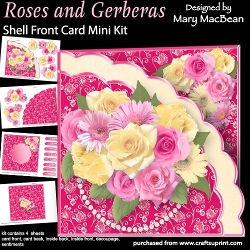 Roses and Gerberas - Shell Front Card Mini Kit