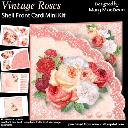 Vintage Roses - Shell Front Card Mini Kit