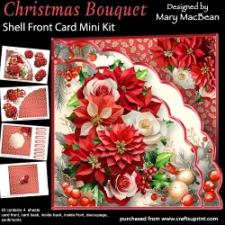 Christmas Bouquet - Shell Front Card Mini Kit