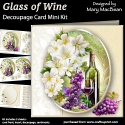 cup1387884_1648 - Glass of Wine - Decoupage Card Mini Kit