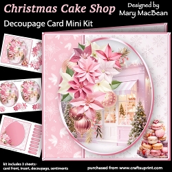 Christmas Cake Shop - Decoupage Card Mini Kit