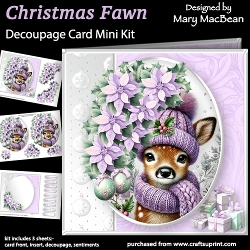 Christmas Fawn - Decoupage Card Mini Kit