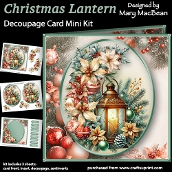 cup1387893_1648 - Christmas Lantern - Decoupage Card Mini Kit