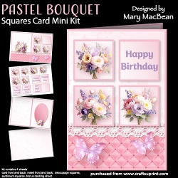 Pastel Bouquet - Squares Card Mini Kit