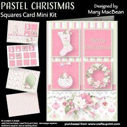 Pastel Christmas - Squares Card Mini Kit