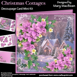 Christmas Cottages - Decoupage Card Mini Kit