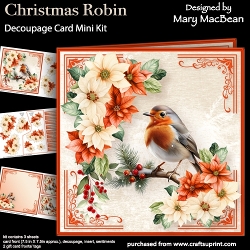 cup1392909_1648 - Christmas Robin - Decoupage Card Mini Kit