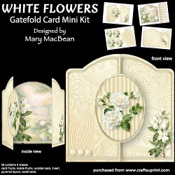 White Flowers - Gatefold Card Mini Kit
