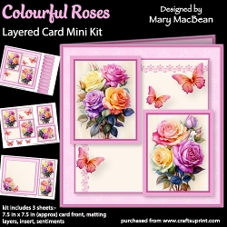 Colourful Roses - Layered Card Mini Kit