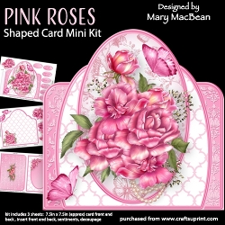 Pink Roses - Shaped Card Mini Kit