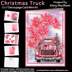 Christmas Truck - 5x7 Decoupage Card Mini Kit