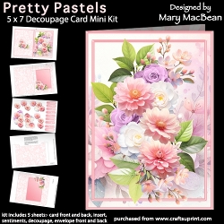 Pretty Pastels  - 5x7 Decoupage Card Mini Kit
