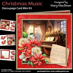 Christmas Music - Decoupage Card Mini Kit