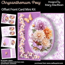 Chrysanthemum Posy - Offset Front Card Mini Kit
