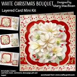White Christmas Bouquet - Layered Card Mini Kit