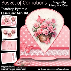Basket of Carnations - Teardrop Pyramid Card Mini Kit