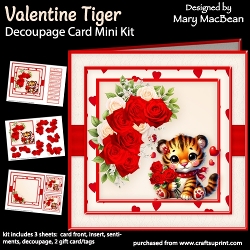 Valentine Tiger - Decoupage Card Mini Kit