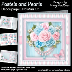 Pastels and Pearls - Decoupage Card Mini Kit