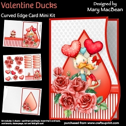 Valentine Ducks - Curved Edge Card Mini Kit