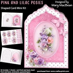 Pink and Lilac Posies - Shaped Card Mini Kit