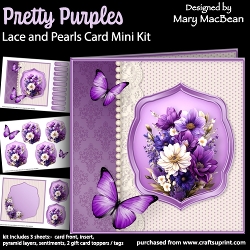 Pretty Purples - Lace and Pearls Card Mini Kit