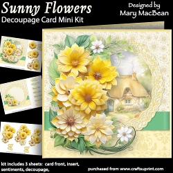 Sunny Flowers - Decoupage Card Mini Kit