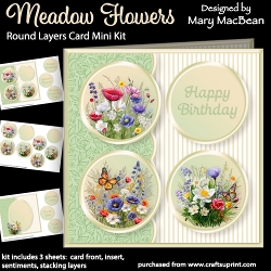 Meadow Flowers - Round Layers Card Mini Kit