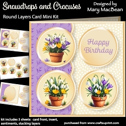 Snowdrops and Crocuses - Round Layers Card Mini Kit