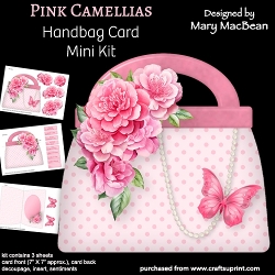 Pink Camellias - Handbag Card Mini Kit