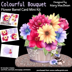 cup1434324_1648 - Colourful Bouquet - Flower Barrel Card Mini Kit