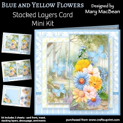 Blue and Yellow Flowers - Stacked Layers Card Mini Kit