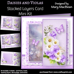 Daisies and Violas - Stacked Layers Card Mini Kit