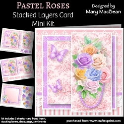 Pastel Roses - Stacked Layers Card Mini Kit
