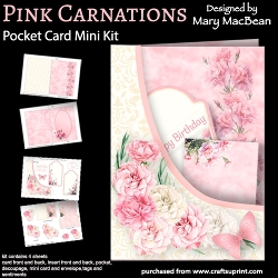 Pink Carnations - Pocket Card Mini Kit