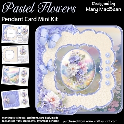 Pastel Flowers - Pendant Card Mini Kit