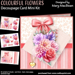 Colourful Flowers - Decoupage Card Mini Kit
