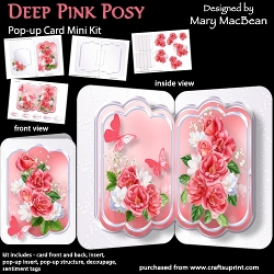 Deep Pink Posy - Pop-up Card Mini Kit