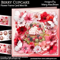 Berry Cupcake - Flower Frame Card Mini Kit