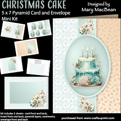 Christmas Cake - 5 x 7 Pyramid Card Mini Kit