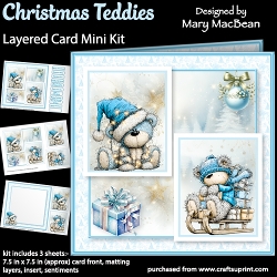 cup1454297_1648 - Christmas Teddies - Layered Card Mini Kit