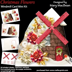 Christmas Flowers - Windmill Card Mini Kit