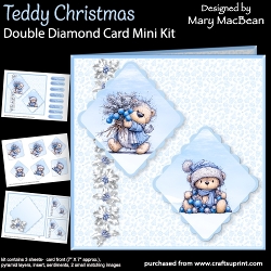 cup1461918_1648 - Teddy Christmas - Double Diamond Card Mini Kit