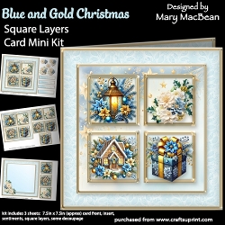 cup1465110_1648 - Blue and Gold Christmas - Square Layers Card Mini Kit