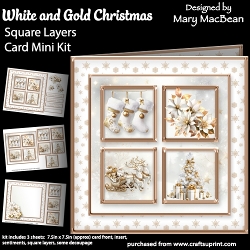 cup1465112_1648 - White and Gold Christmas - Square Layers Card Mini Kit