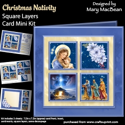 cup1465114_1648 - Christmas Nativity - Square Layers Card Mini Kit