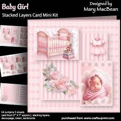 cup1466620_1648 - Baby Girl - Stacked Layers Card Mini Kit