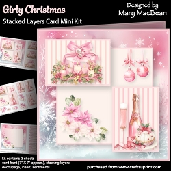 Girly Christmas - Stacked Layers Card Mini Kit