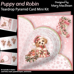 cup1467957_1648 - Puppy and Robin - Teardrop Pyramid Card Mini Kit