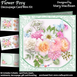 Flower Posy - Decoupage Card Mini Kit