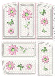 Metal and Crystal Flowers Panel Card